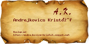 Andrejkovics Kristóf névjegykártya