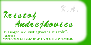 kristof andrejkovics business card